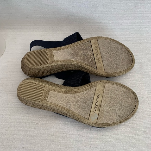 Franco Sarto Irene Dark Denim Elastic Wedge Sandals Woman’s 11 - Picture 9 of 9